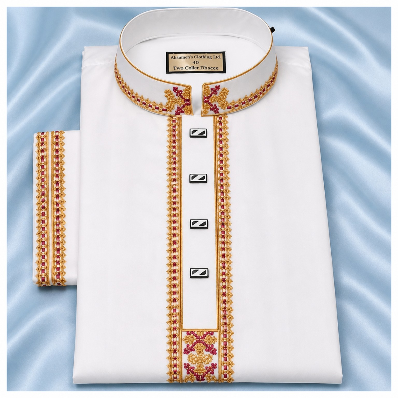 White with Golden work